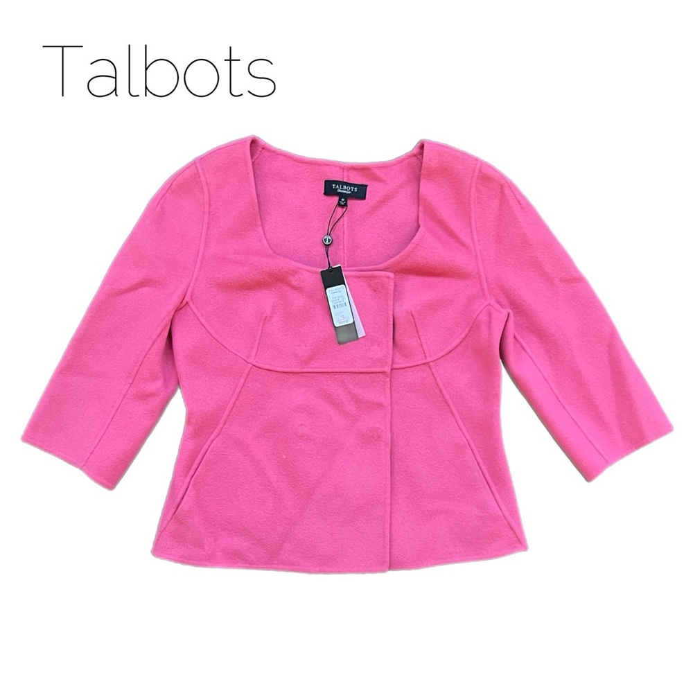 NEW Talbots “Kate Fit” Pin Felted Wool Retro Cropped Jacket Size 10